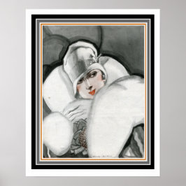 "Lady in fur" Art Deco Poster 16 x 20
