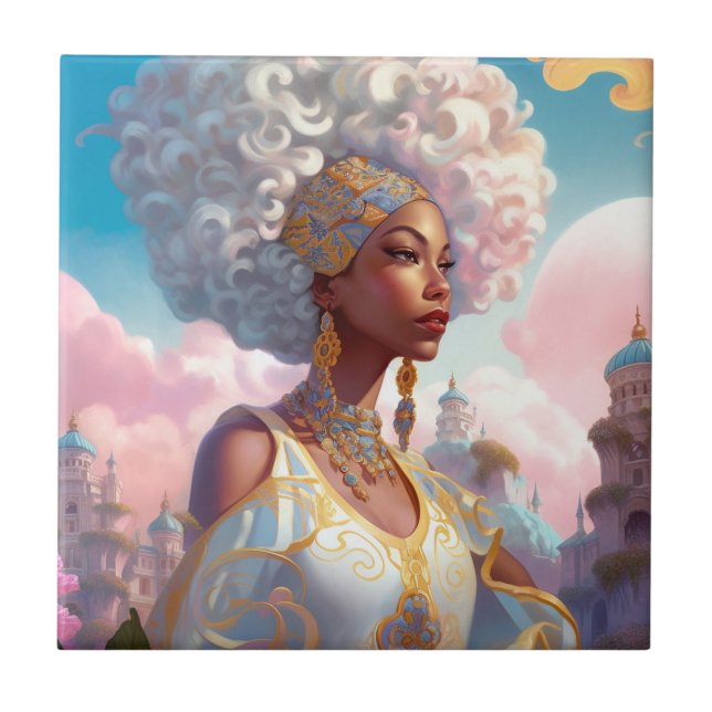 Lady In Surreal World African American Art (Frente)