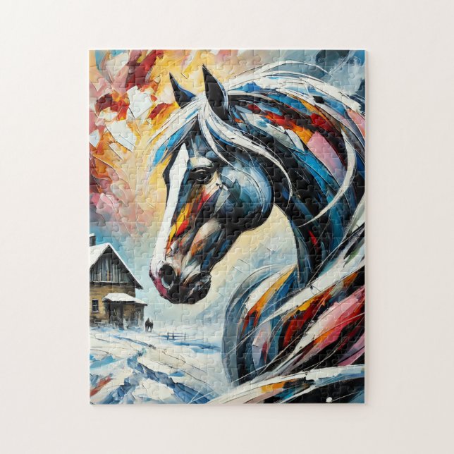 Lady in the Snow 250 Piece Quebra-cabeça (Vertical)