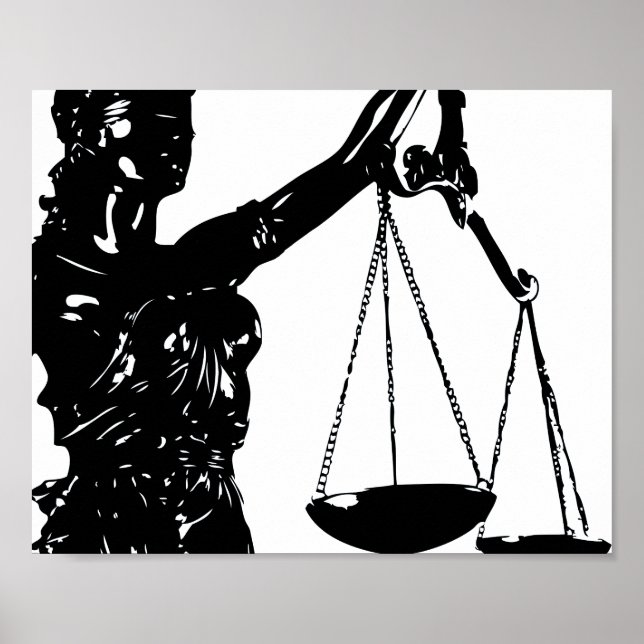 Lady Justice Poster Scales Of Justice Impressão La (Frente)
