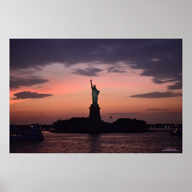 Lady Liberty no Sunset Poster (Frente)