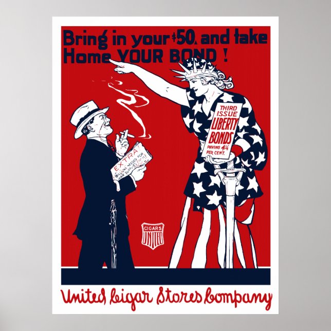 Lady Liberty War Bonds Poster (Frente)