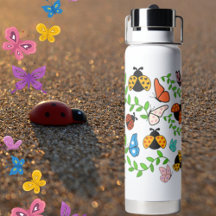 Lady Lovebug e Borboletas Garrafa de Água