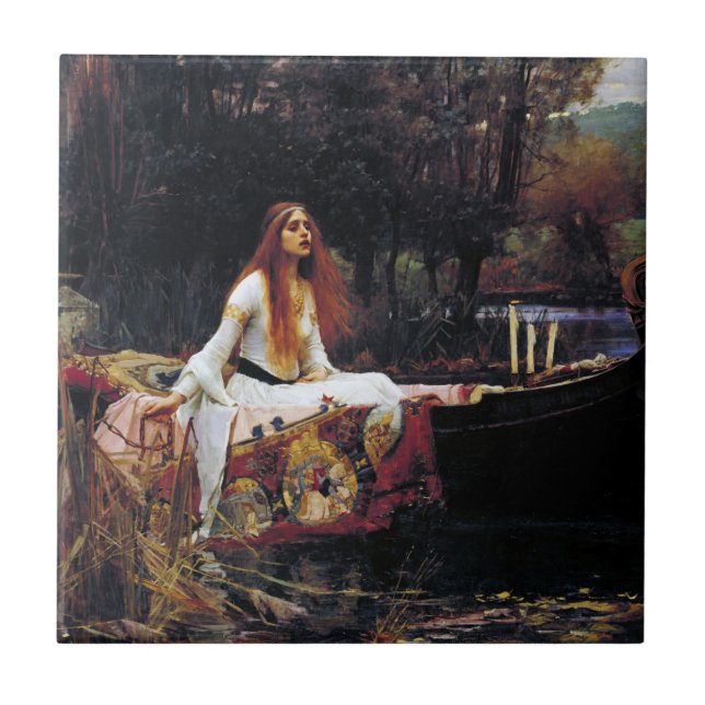 Lady Of Shallot no Azulejo de Arte da Waterhouse d (Frente)