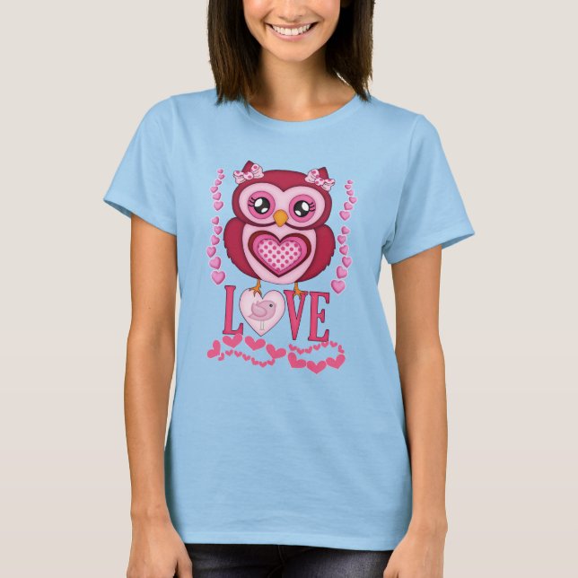 Lady Owl in Love, diversão fantástica. Camiseta (Frente)