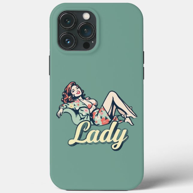 "Lady Pin-Up Art iPhone 13 Pro Max Case (Verso)