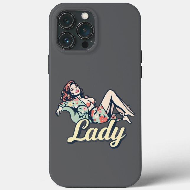 "Lady Pin-Up Art iPhone 13 Pro Max Case (Verso)