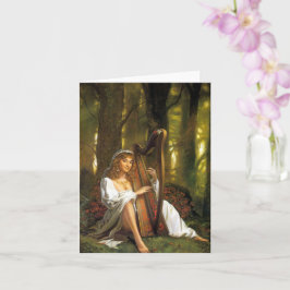 Lady Tocando um Cartão Harp