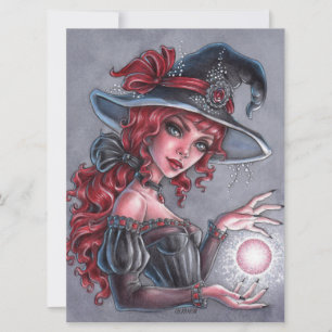 Lady Witch Female Fantasy Hat Magic Art Card