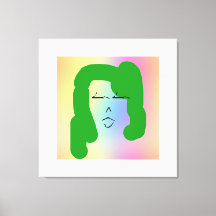 LADY WITH GREEN HAIR Stretch Canvas Print