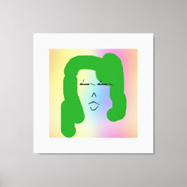 LADY WITH GREEN HAIR Stretch Canvas Print