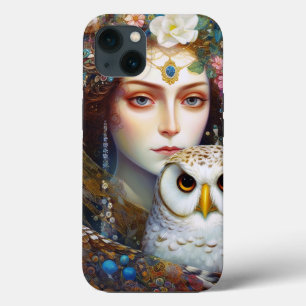 Lady With Owl Surreal Fantasy Art