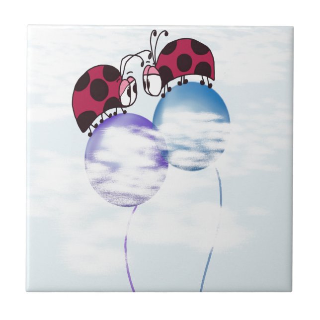 Ladybug Bonito E Cartoon Colorido De Balões (Frente)