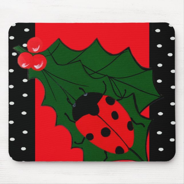 Ladybug Christmas Mousepad (Frente)