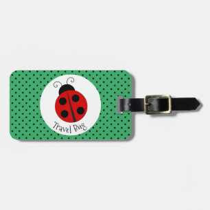 Ladybug com a etiqueta de bagagem do Bolinhas Desi