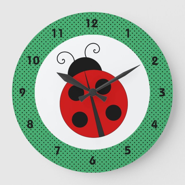 Ladybug com relógio grande do Bolinhas Design (Frente)