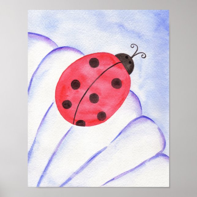 Ladybug Daisy Art Poster (Frente)