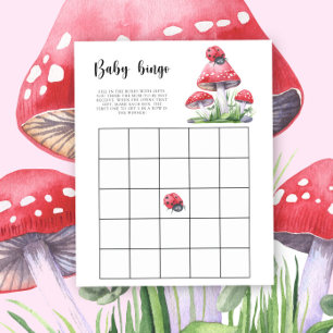 Ladybug e cogumelos - jogo de bingo Chá de fraldas