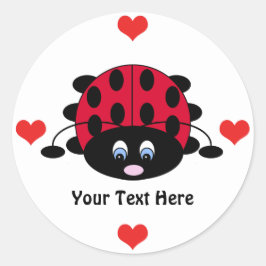 Ladybug fofo personalizado com adesivos de coração