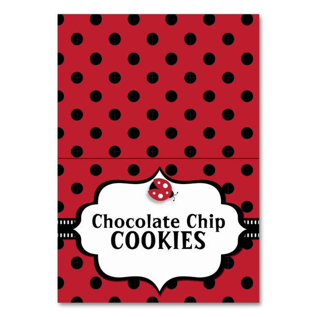 Ladybug - Ladybird - Cartão de Mesa preto e vermel (Frente)