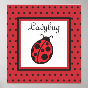 Ladybug Nursery Baby Kids Wall Art Poster
