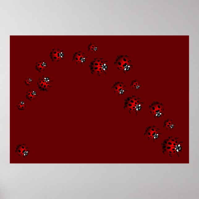 Ladybug Print Ladybird Art Large Ladybug Poster (Frente)