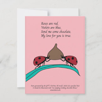 Ladybugs e cartão de chocolate gerado por AI
