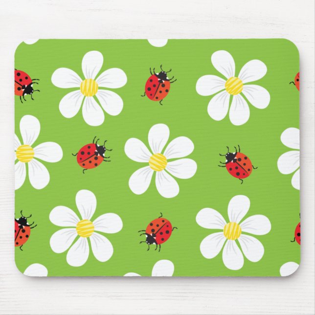Ladybugs e Daisies Mousepad (Frente)