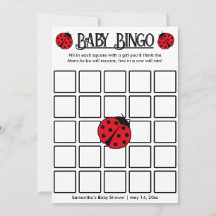 Ladybugs retro bolinhas, cartão de jogo Baby Bingo