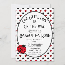 Ladybugs retro convite para chá de fraldas do boli