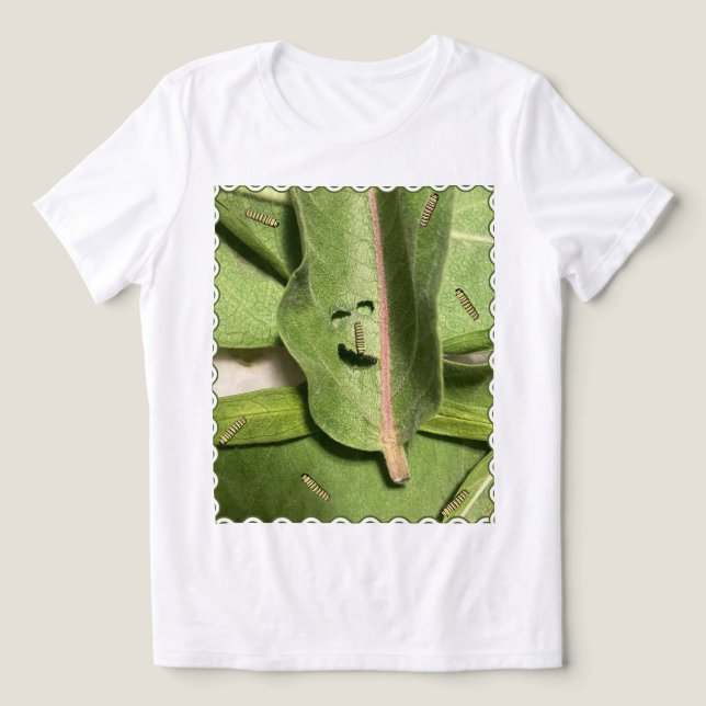 Lagarta da Borboleta Monarca Engraçada (Design frontal)