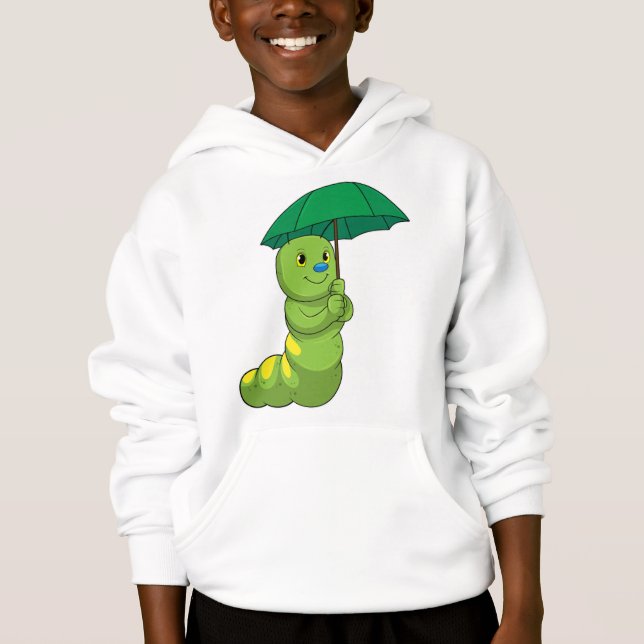 Lagarta em chuva com guarda-chuva (Frente)