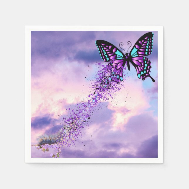 Lagarta morfo em guardanapos de borboleta (Frente)