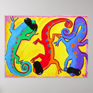 Lagartos do Impressão-Carribean do poster