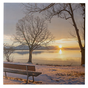 Lago Chiemsee, pôr do sol,