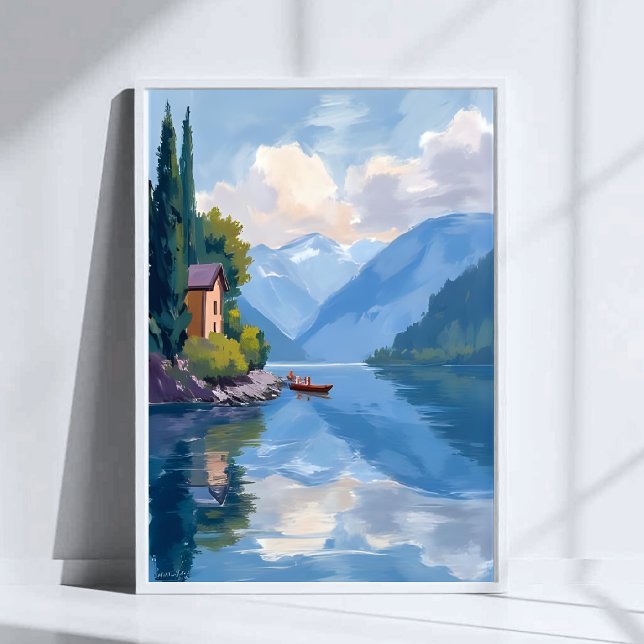 Lago Como, Itália Pintura Poster (Criador carregado)
