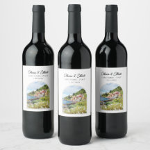 Lago Como Itália: Rótulo de Vinho Casado