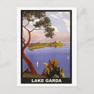 Lago de Garda, Itália, cartão postal de viagem ant