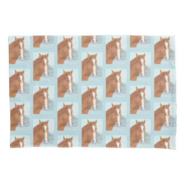 Lago de Montanha Azul Marrom de Cavalo Selvagem -  (Frente)