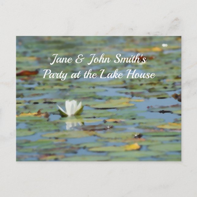 Lago de Nenúfares Flor de Aquarela Cartão Postal (Frente)