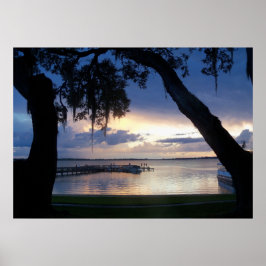 Lago Dora Florida Sunset à noite com poster