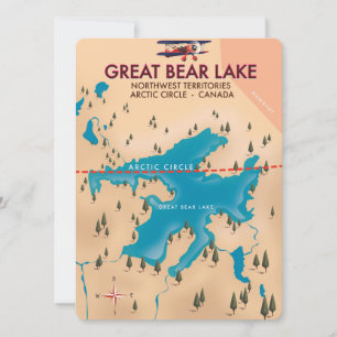 Lago Great Bear, Canadá, arte de pôster de viagem