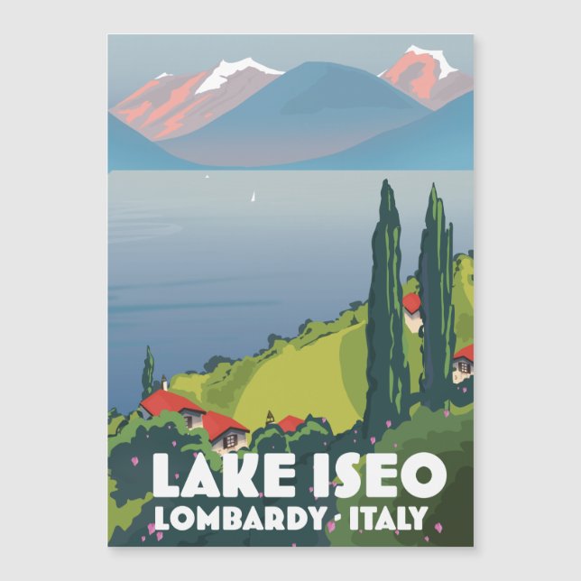 Lago Iseo, poster de viagens Lombardia Itália (Frente)