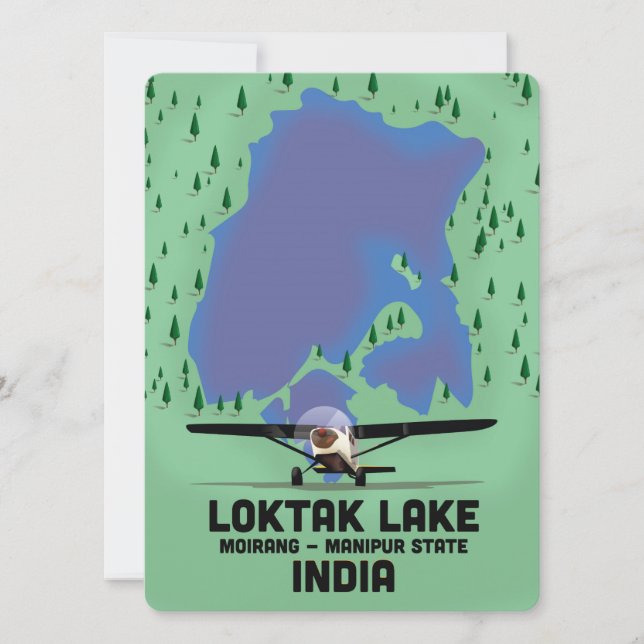 Lago Loktak estado de Manipur, Índia mapa (Frente)