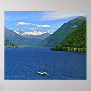 "LAGO LUGANO" IMPRESSÃO EM TELA BRILHANTE