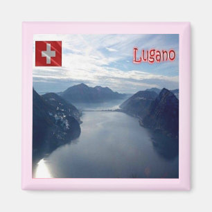 lago LUGANO zCH028 - Suiça - Imã de geladeira