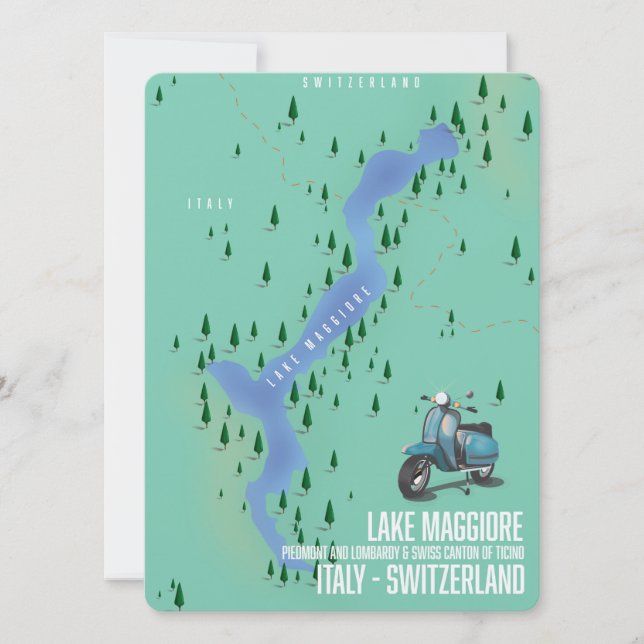 Lago Maggiore Itália - mapa da Suiça (Frente)