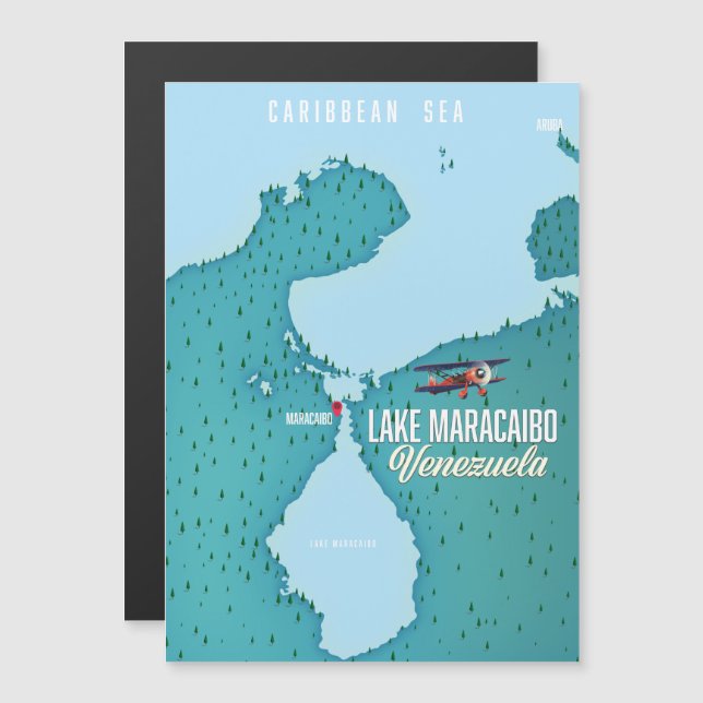 Lago Maracaibo, Venezuela navegação no mapa. (Frente/Verso)