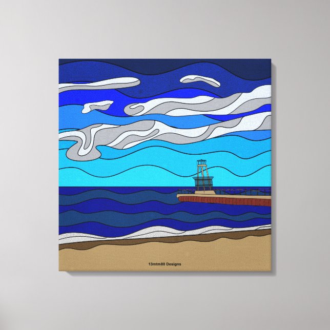 Lago Michigan - Impressão de tela (24"x24") (Frente)