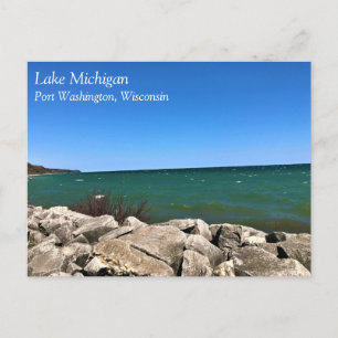 Lago Michigan, Port Washington, Cartão postal WI